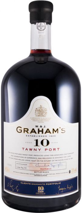 Garrafa de Graham's Tawny 10 Anos, vinho do Porto em grande formato de 4,5 litros, da marca Symington Family Estates.