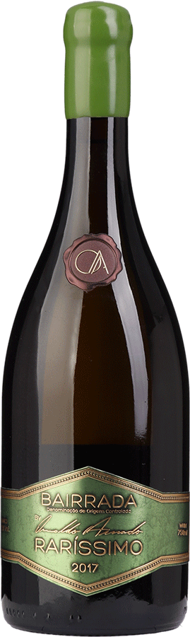 Vinho Rarissimo Bairrada Branco de 2017, garrafa de vinho branco da marca Casa dos Amados, com rótulo detalhado e elegante.