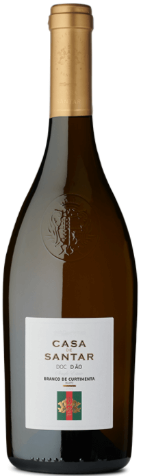 Vinho branco Casa Santar Curtimenta 2020, da marca Global Wines, em garrafa com rótulo detalhado.