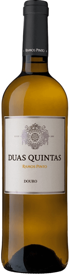 Vinho branco Duas Quintas Branco de 2023, garrafa de vinho branco com rótulo elegante, produzido pela marca Duas Quintas.