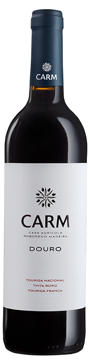 Vinho Carm Tinto 2022, garrafa de vinho tinto com rótulo elegante, destaque para a marca Carm.