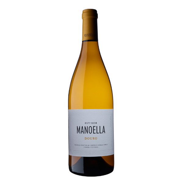Taça de vinho branco Manoella Branco Magnum da Wine and Soul, destacando o líquido dourado e a taça elegante.