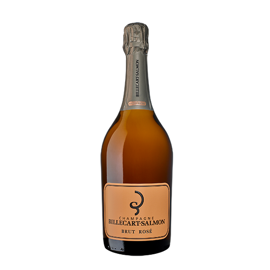 Taça de Champagne Billecart Salmon Rosé com vinho rosé espumante na taça, exclusivo para celebrações.
