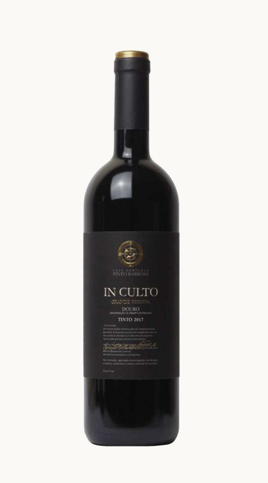 Taça de vinho tinto Casa Agrícola Pinto Barbosa In Culto Grande Reserva Tinto, vinho de alta qualidade e aroma intenso.