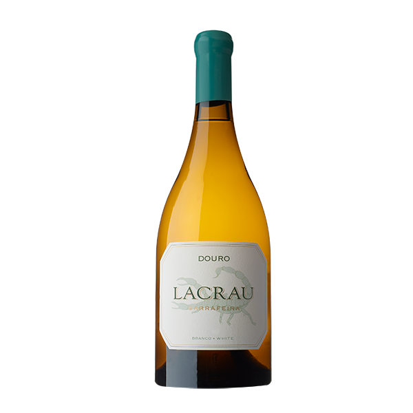 Garrafeira Branco Lacrau, vinho branco da marca Secret Spot, com rótulo elegante e detalhes na garrafa.