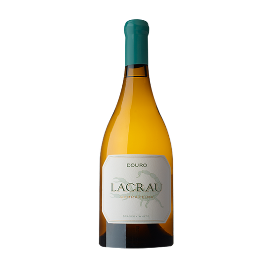 Garrafeira Branco Lacrau, vinho branco da marca Secret Spot, com rótulo elegante e detalhes na garrafa.