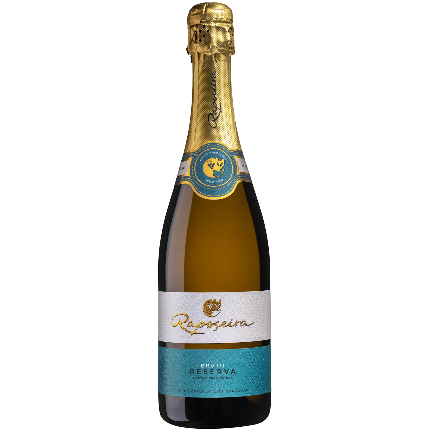 Espumante Raposeira Super Reserva Bruto com garrafa elegante e rótulo, pronto para celebrações e momentos especiais.