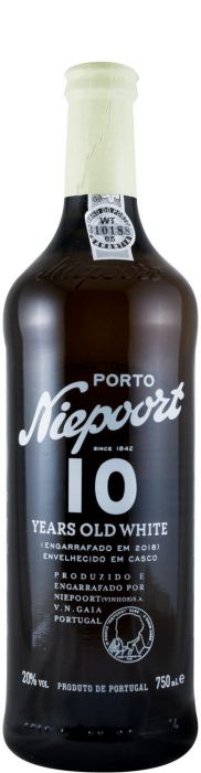 Taça de vinho do Porto Niepoort White 10 Anos, vinho do Porto envelhecido, com cor dourada e aspecto rico.