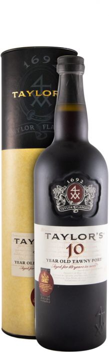 Taça de vinho do Porto Taylor's Tawny 10 Anos, vinho de Porto envelhecido em garrafa, com cor âmbar e aromas complexos