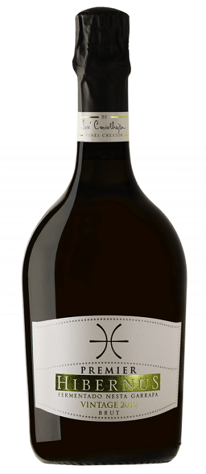 Espumante Hibernus Vintage Premier Millésime Bruto com garrafa elegante e rótulo dourado, ideal para celebrações sofisticadas.