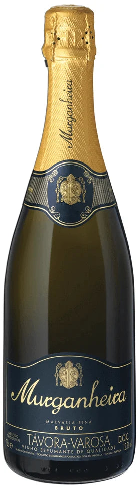 Espumante Murganheira Malvasia Fina Bruto 2020, garrafa de espumante com rótulo detalhado, destaque para marca Murganheira.