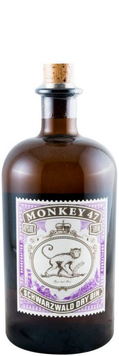 Garrafa de Gin Monkey 47 destilado pela Black Forest Distillers, destaque na imagem com rótulo e embalagem elegante