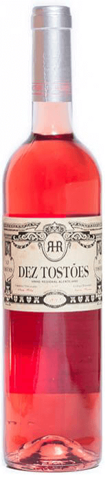 Garrafas de vinho rosé Dez Tostões, produzido pela Herdade da Maroteira, em uma imagem que mostra as garrafas em destaque.