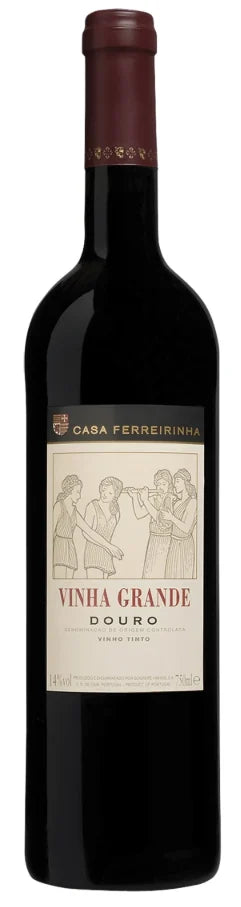 Vinho Tinto Vinha Grande 2022 da Sogrape, garrafa de vinho tinto com rótulo detalhado, exibido em close-up.