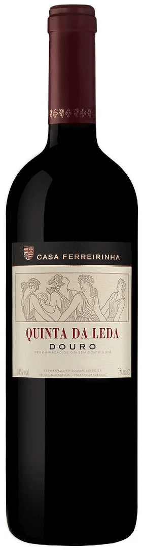 Vinho tinto Quinta da Leda 2021 da Sogrape, garrafa de vinho de alta qualidade com rótulo elegante.