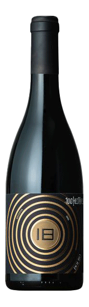 Vinho tinto 100 Hectares Reserva 18, uma garrafa de vinho de 2021, com rótulo elegante e detalhes do produto.