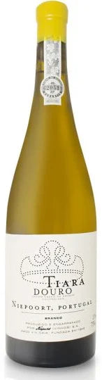 Vinho branco Niepoort Tiara 2021, garrafa de vinho branco com rótulo elegante, vista frontal.
