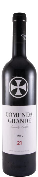 Vinho tinto Comenda Grande, garrafa de vinho de 750ml, com rótulo elegante e rótulo detalhado, destaque para a marca Comenda Grande.