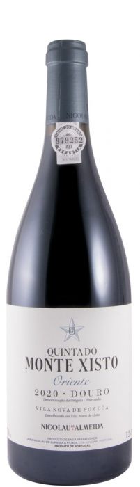 Vinho Quinta do Monte Xisto Oriente da marca Nicolau de Almeida, garrafa de vinho tinto com rótulo detalhado.