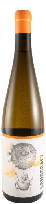 Vinho branco Landcraft Moscatel Galego da Geographic Wines Portugal, garrafa de vinho com rótulo detalhado.