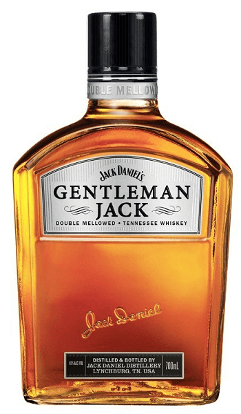 Imagem de garrafa de whisky Jack Daniels Gentleman, destilado de sabor suave e refinado, com rótulo clássico e design elegante.