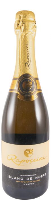 Espumante Raposeira Super Reserva Blanc Noir, garrafa de espumante com rótulo elegante e detalhes dourados.