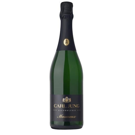 Espumante Carl Jung Sem Álcool em garrafa de 750 ml, com rótulo elegante e detalhes visíveis na imagem.