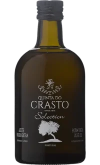 Azeite Quinta do Crasto Seleção Miraramos em garrafa de 50cl, destaque na imagem com rótulo e tampa dourada.