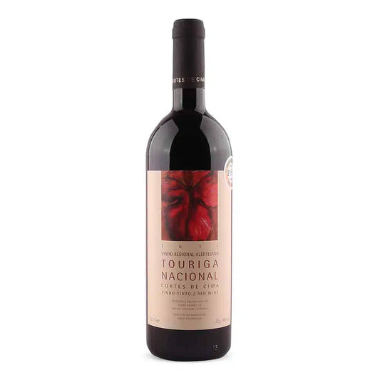 Vinho Cortes de Cima Touriga Nacional Magnum, garrafa de vinho tinto com rótulo elegante e rótulo de cortiça.