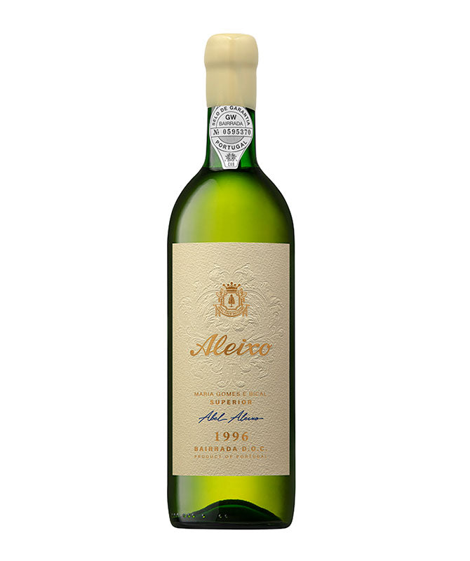 Vinho branco Aleixo 1996, garrafa de vinho da marca Aleixo, com rótulo e detalhes visíveis na imagem.