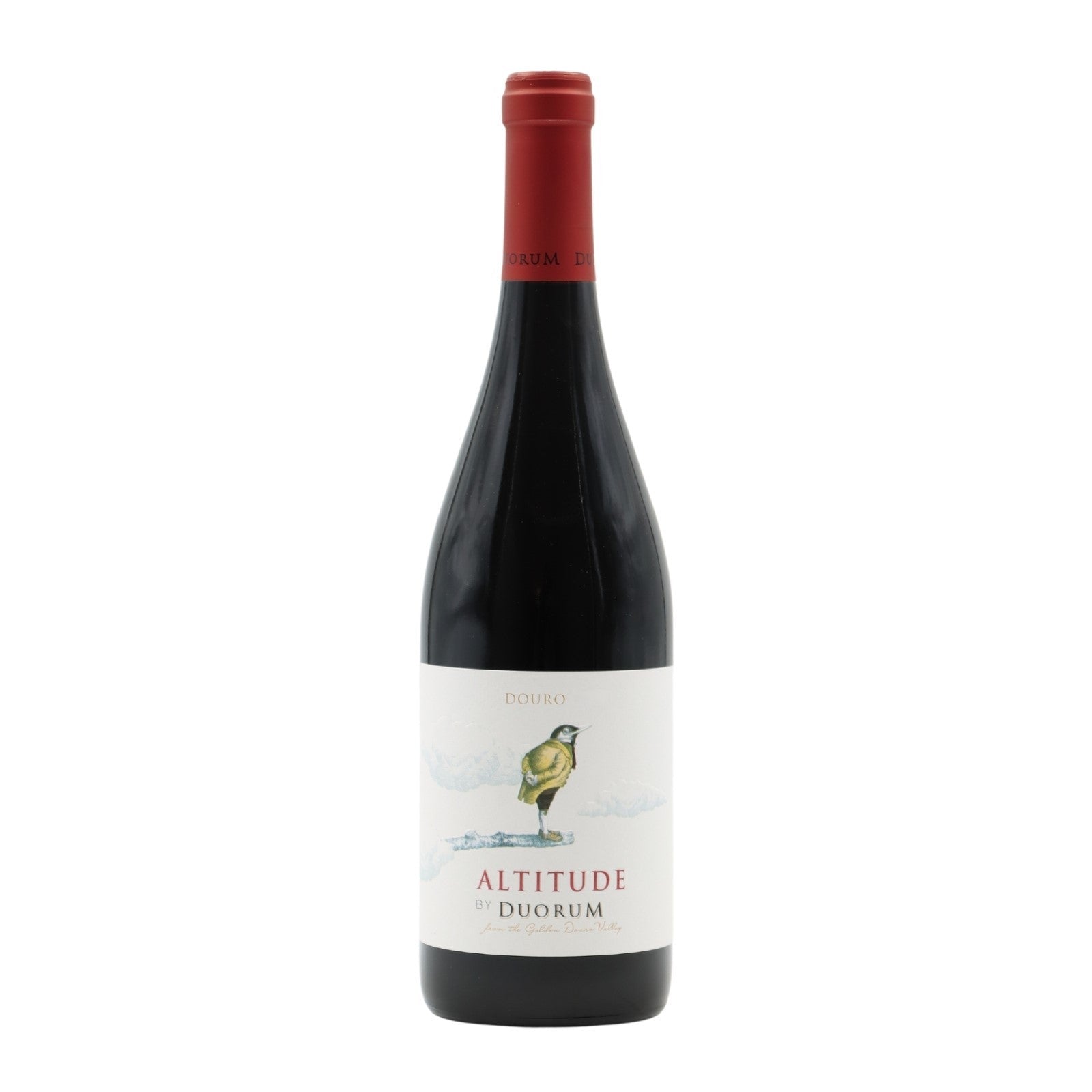 Vinho tinto Duorum Altitude 2020, produzido por João Portugal Ramos, em garrafa com rótulo elegante, destaque para a safra.