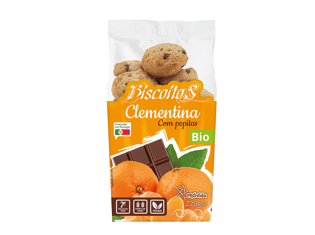 Biscoitos de Clementina com Pepitas de Chocolate Bio Próvida 220 g