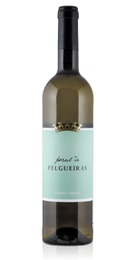 Garrafeira Floral de Felgueiras Branco, vinho verde branco com garrafa elegante e rótulo floral, para apreciadores de vinhos portugueses.