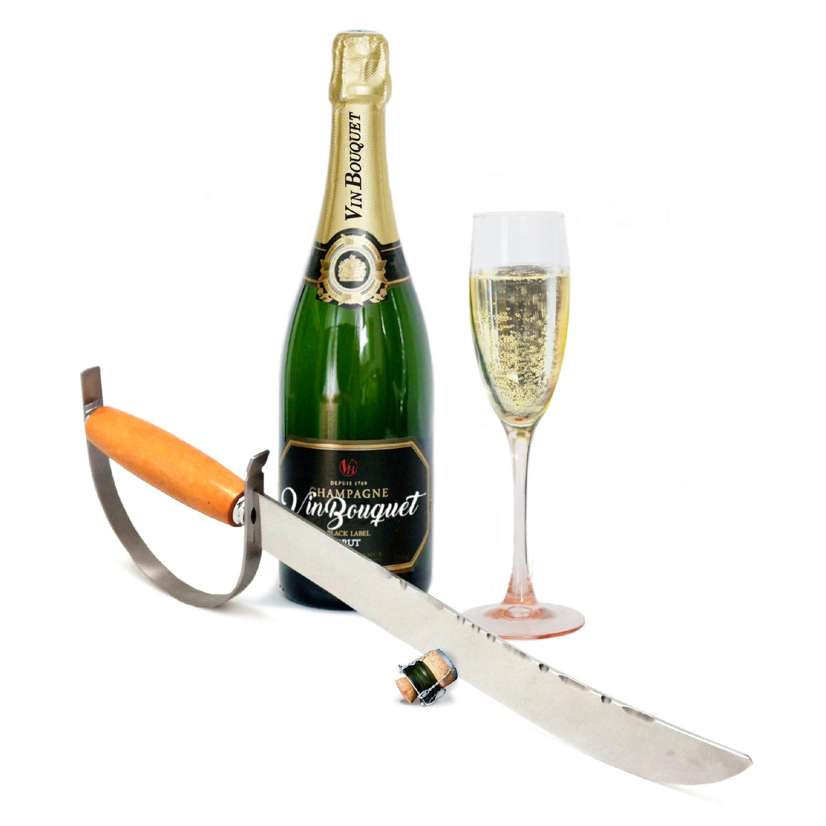 Sabre para Champanhe Vin Bouquet com Caixa de Madeira