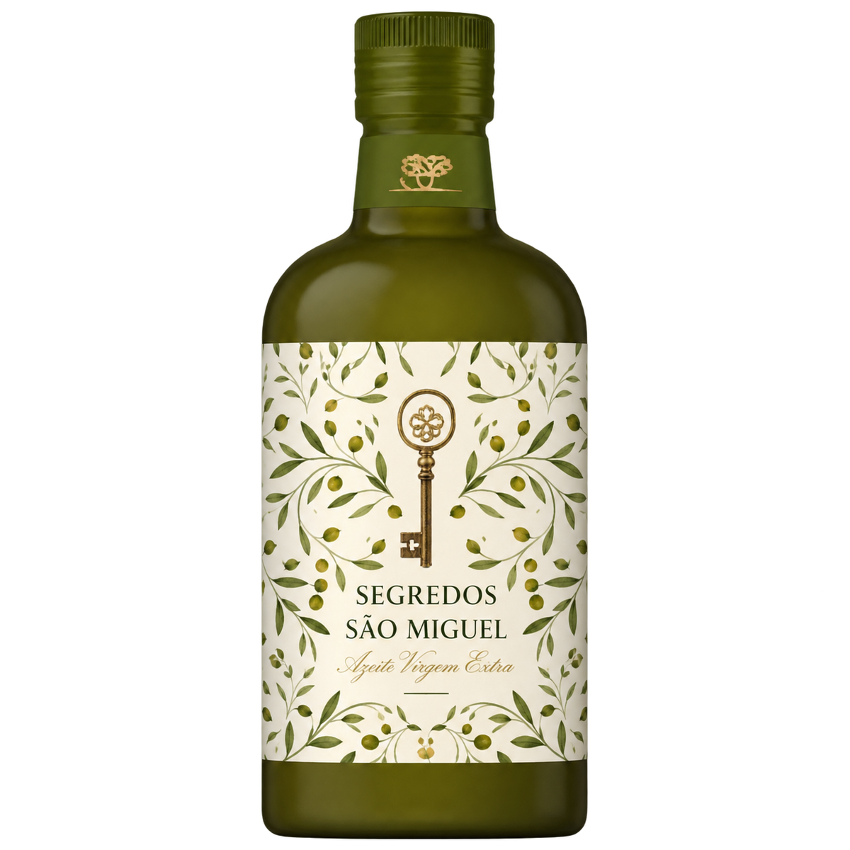 Azeite Segredos de São Miguel — imagem ilustrativa da garrafa de 0,5 L; produto comercializado em embalagem de 3 L