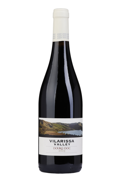 Vinho Vilarissa Tinto da Van Zeller, garrafa de vinho tinto com rótulo elegante, estilo clássico, pronto para degustação.
